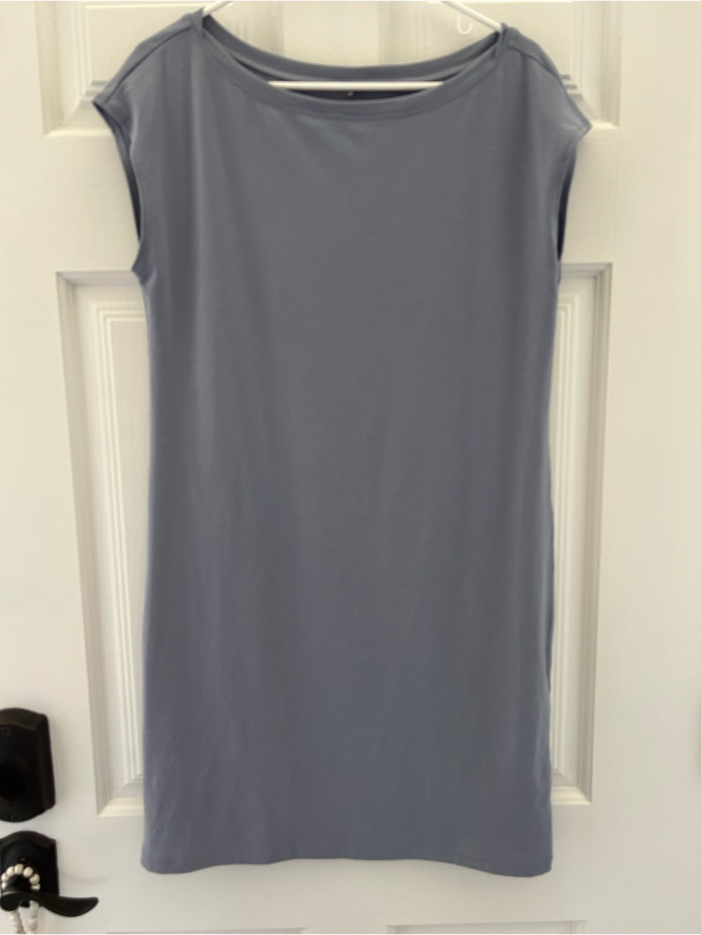 Prana Simple Scoop Neck Sleeveless Shift Dress - Dusty Blue/purple